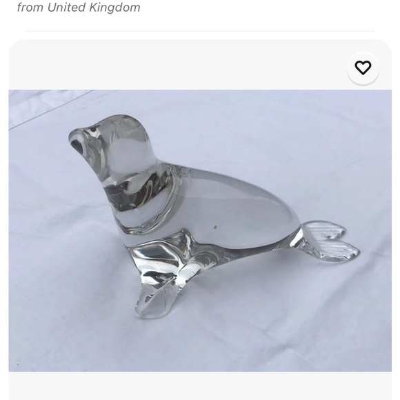 Wedgwood clear glass seal figurine - Picture 2 of 7
